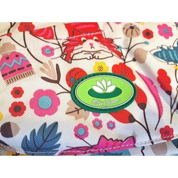 Lily Bloom Fanny Pack Multicolor Floral and Cat Print Bag - Picture 2 of 6